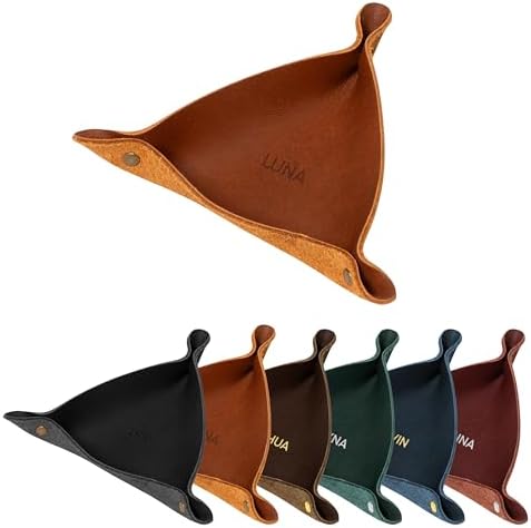 Northwind Personalized Leather Valet Tray – Made in USA - Custom Monogramed Full Grain Leather Catchall Tray for Men, Desk Organizer & Groomsmen Gift, Perfect Storage for Nightstand, Dresser by Northwind