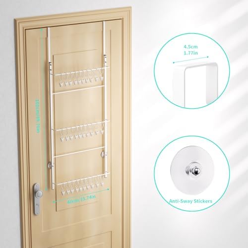 HapiRm Over Door Hat Rack - 3 Tier Wall Mounted Hat Organizer with 30 Movable Clips, Baseball Cap Organizer Storage Holds up to 30 Caps for Door, Bedroom, Closet - Image 7