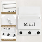 Mail and Key Holder, Wall Key Holder with 2 Mail Organizer Slot and 3 Hooks - Image 3