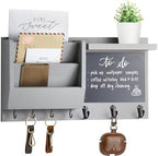 Ziivita Key Holder for Wall - Mail Holder Organizer Wall Mount with Shelf - Hanging Key Rack Hanger with Hooks Decorative for Home Letter Dog Leash Entryway Living Room Decor by Organizealifewelllived