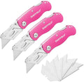 Sheffield Lock Back Utility Knife 3 Pack with 10 Utility Knife Blades by Sheffield