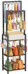 Tall Purse Organizer with Double Rods: Visible Backpack Handbag Storage by Unknown