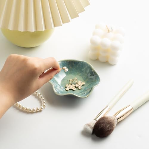 Mecaikru Ceramic Ring Dish, 4 in Jewelry Tray with Kiln Glaze Catchall Bowl - Image 5