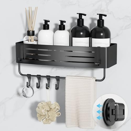 Onemake Suction Cup Shower Caddy, Shower Shelf, Bathroom Organizer, Black by Unknown