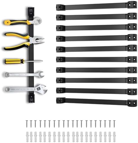 16" Magnetic Tool Holder, 10 Pack PVC-Coated Heavy Duty for Garage by SDLDEER