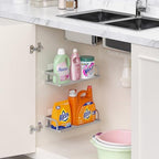 PUSDON 2-Pack Wide Hollowout Shower Caddy & Spice Rack, Wall Mount Bathroom Organizer with Mesh Bottom, Easy Access Cabinet Door Shelf Holds 50LBS - Silver Gray, Hollowout - Image 7