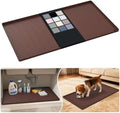 URMONA Waterproof Silicone Under Sink Mat 34'' x 19'' Shelf Liner for Kitchen and Bathroom, Cabinet and Counter Protector, Storage and Organizers, Litter Mat, Pet Cat Puppy Essentials(Brown ) by URMONA