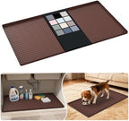 URMONA Waterproof Silicone Under Sink Mat 34'' x 19'' Shelf Liner for Kitchen and Bathroom, Cabinet and Counter Protector, Storage and Organizers, Litter Mat, Pet Cat Puppy Essentials(Brown ) by URMONA
