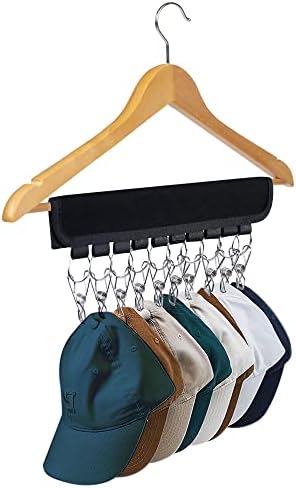 Hat Organizer Holder for Hanger & Room Closet, 1 Pack, Black by Binboov