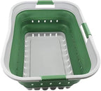 SAMMART 42L (11 gallon) Collapsible Plastic Laundry Basket - Foldable Pop Up Storage Container/Organizer - Portable Washing Tub - Space Saving Hamper/Basket (Grey/Dark Sea Green) by SAMMART