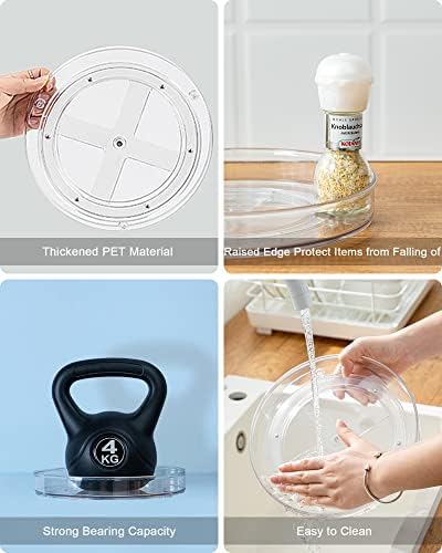 Lazy Susan Organizer, 360 Rotating PET Turntable, 11 Inch 2 Pack - Image 5