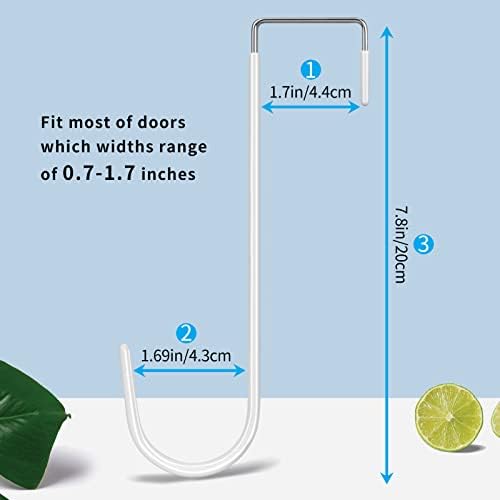 FYY Over the Door Hooks, Single-Hanger 6 Pack, Fits Doors 1.6" White - Image 2