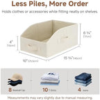 StorageWorks Closet Storage Bins, Beige(Cotton-linen), Medium, 3-Pack - Image 6