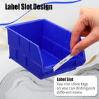 Maitys Wall Mounted Storage Bins Parts Plastic Hanging Stackable, Blue - Image 5
