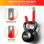 1 Pack Heavy Duty Wall Mount Garage Hooks with Anti-Slip PVC Coating Iron Storage Hooks,Garage Hanger Utility Hooks Indoor Outdoor Organizer for Hanging Bike Ladder Garden Tool - Image 3