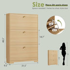 Nicetree Shoe Storage Cabinet, Slim Shoe Cabinet, Hidden Shoe Rack Cabinet, Shoe Storage Cabinet for Entryway, Hallway, Foyer, Natural Oak - Image 2