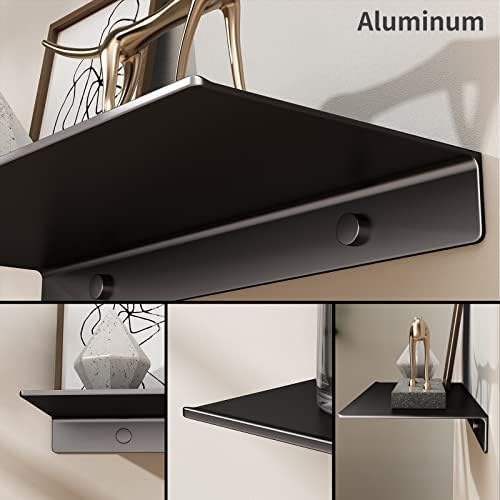 Danpoo 20 inch Long Metal Floating Shelves for Wall Organizer & Storage, Display Shelves for Bathroom, Living Room, Kitchen, Bedroom(Matte Black, 2-Pack) - Image 6