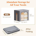 Lifewit 6 Pack Clothes Storage Bins with Metal Frame, Stackable Storage Box - Image 4