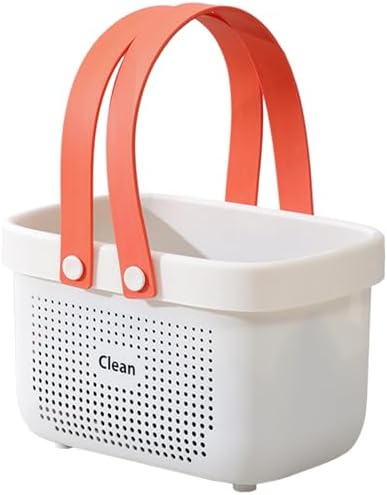 Portable Shower Caddy Basket with Handle Plastic Storage Basket Small White by JiatuA