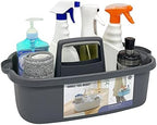 Goderewild Multi-Purpose Plastic Cleaning Caddy with Handle, Shower Caddy Organizer/Storage Basket/Totes Portable for Bathroom Supplies, Cleaning Products, Under Sink Tool, Housekeepers (Grey) by Goderewild