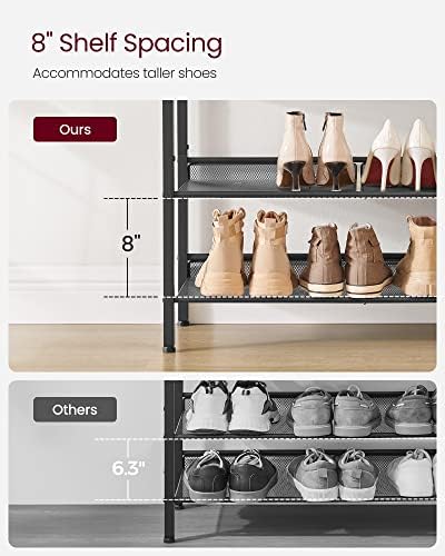 VASAGLE 4-Tier Shoe Rack, Adjustable, Freestanding - Image 5
