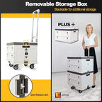Wellmax Rolling Crate with Wheels, Foldable Utility Cart, 132 lb, White - Image 4