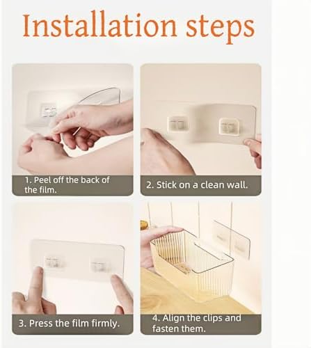 2 Pack Cabinet Door Organizer, Clear Storage Caddy, Adhesive Wall Mounted Organizer Bins, with Self Adhesive Tape, for Bathroom, Kitchen, Cabinet, Living Room - Image 6