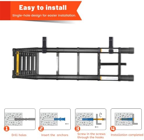 4 Inch Garage Hooks Heavy Duty, Utility Wall Mount Ladder Hooks - Image 6