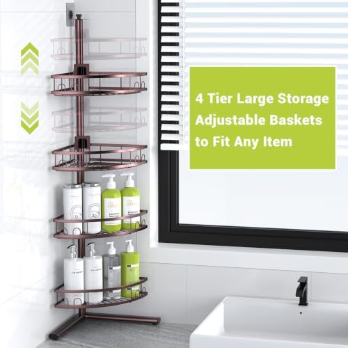 Standing Corner Shower Caddy - Rustproof Bathroom Shower Stand Shelf - Image 3