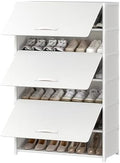 7 Tier Shoe Cabinet with Door, 28-Pair Storage, White | Tall Design Saves Floor Space, Door Blocks Dust & Pets, Holds Heels to Boots, Quick Assembly with Connectors by UNITSTAGE