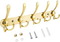 TICONN Wall Mounted Coat Rack, Five Heavy Duty Tri Hooks All Metal Construction for Jacket Coat Hat in Mudroom Entryway (Gold, 1-Pack) by TICONN