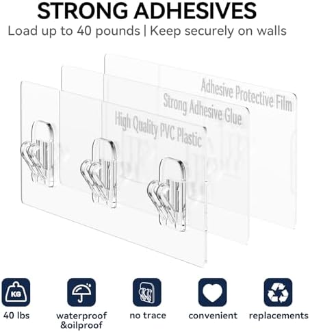 YASONIC Shower Caddy Adhesive, Rustproof Shower Organizer with Soap Holder, Large Capacity Shower Shelves for Inside Shower, No Drilling Bathroom Organizers and Storage for Home Decor（6 Pack Gold） - Image 6