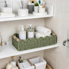 CubesLand Scalloped Toilet Paper Storage Basket W/Handle for Home Decor - Image 4