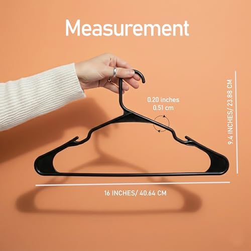 Utopia Home Plastic Hangers 30 Pack – Space Saving Clothes Hanger Black | Durable & strong | Closet organizer & storage | Ideal for apartments, dorms & stocking stuffers - Image 2