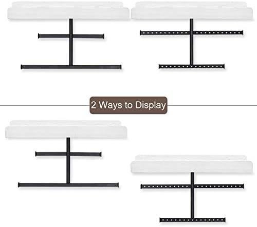 Keebofly Hanging Wall Mounted Jewelry Organizer with Rustic Wood Jewelry Holder Display for Necklaces Bracelet Earrings Ring Set of 2 White,[Patented] - Image 6