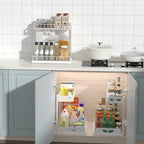 Under Sink Organizer with Pull-Out Drawers,Kitchen Sink Organizer,2 Tier Bathroom Organizers And Storage,Bathroom Accessories Set,White 2 Pack - Image 3