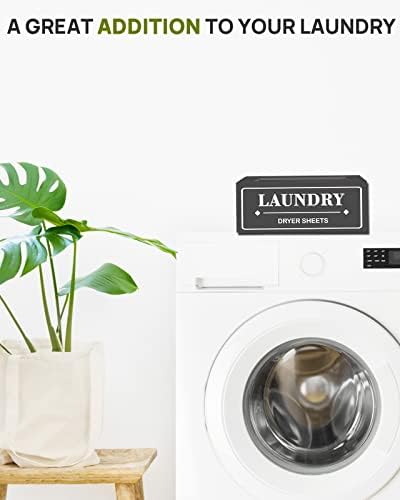 Dryer Sheet Holder Dispenser Container, Space Saving Laundry Room Organization and Storage, Farmhouse Laundry Dryer Sheets Holder for Laundry Room Decor, Fabric Softener Dispenser Containers, Black - Image 2