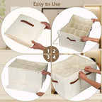 Vincona Shoe Organizer for Closet, 2 Pack Foldable Shoe Storage Bins with Clear Cover & Handles, 16-Compartment Shoe Box for Sneakers, Heels, Boots, Space-Saving Shoe Rack for Entryway, Dorm, RV - Image 4