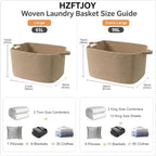 96L Woven Laundry Basket with Handles, Extra Blanket Basket,Jute - Image 2