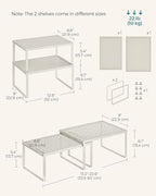 SONGMICS Set of 2 Metal Spice Racks, Stackable Expandable Shelf Risers - Image 6