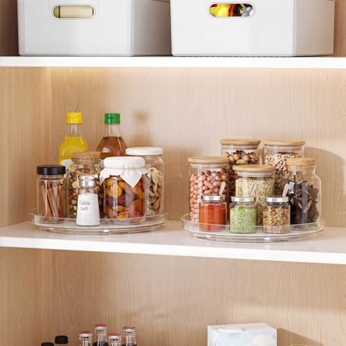 2 Pack Lazy Susan Turntable Organizer with Non-Slip Mat, 9 Inch, Clear - Image 6