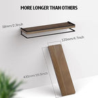 Meangood Floating Shelves Wall Mounted Set of 2, Rustic Wood Wall Storage Shelves for Bedroom,Living Room,Bathroom, Kitchen Brown - Image 3