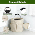 17L Foldable Cleaning Caddy with Handle - Portable Oxford Fabric Storage Bucket, Organiser for Cleaning Supplies, Toiletries, Home, Garden, Picnic & Beach (Beige) - Image 4