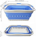 SAMMART 42L (11 gallon) Collapsible Plastic Laundry Basket - Foldable Pop Up Storage Container/Organizer - Space Saving Hamper/Basket (1, Grey/Little Boy Blue) - Image 3