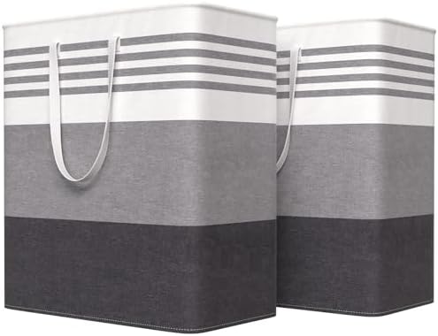 WOWBOX 2 Pack Laundry Baskets, Collapsible Dirty Clothes Laundry Hampers by WOWBOX