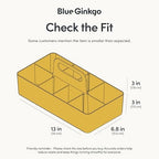 BLUE GINKGO Stackable Organizer Caddy, Long, Yellow, Made in Korea - Image 3