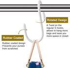 HiGift Purse Hanger for Closet, 8 Pack Unique Twist Design White Vinyl Coated Bag Hooks Organizer Hanging, Large Closet Hooks Purse Organizer Holder for Hanging Purse,Handbag,Belt,Hat,Backpack,Jeans - Image 5
