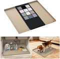 URMONA Waterproof Silicone Under Sink Mat 19'' x 19'' Shelf Liner for Kitchen and Bathroom, Cabinet and Counter Protector, Storage and Organizers, Litter Mat, Pet Cat Puppy Essentials(Khaki) by URMONA