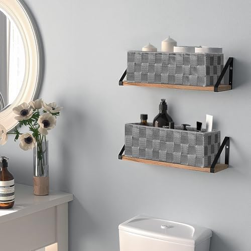 Posprica Woven Baskets, Storage Baskets for Organizing (Set of 8), Cube Baskets Bin Container Matching Storage Boxes Organizers for Pantry, Office, Shelves, Media-room - Image 7