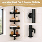 Corner Shower Caddy, Adjustable 4-Tier Rustproof Bathroom Organizer Shelves, 45-75 Inch No-Drill Quick Installation Bathtub Corner Shelf - Image 2